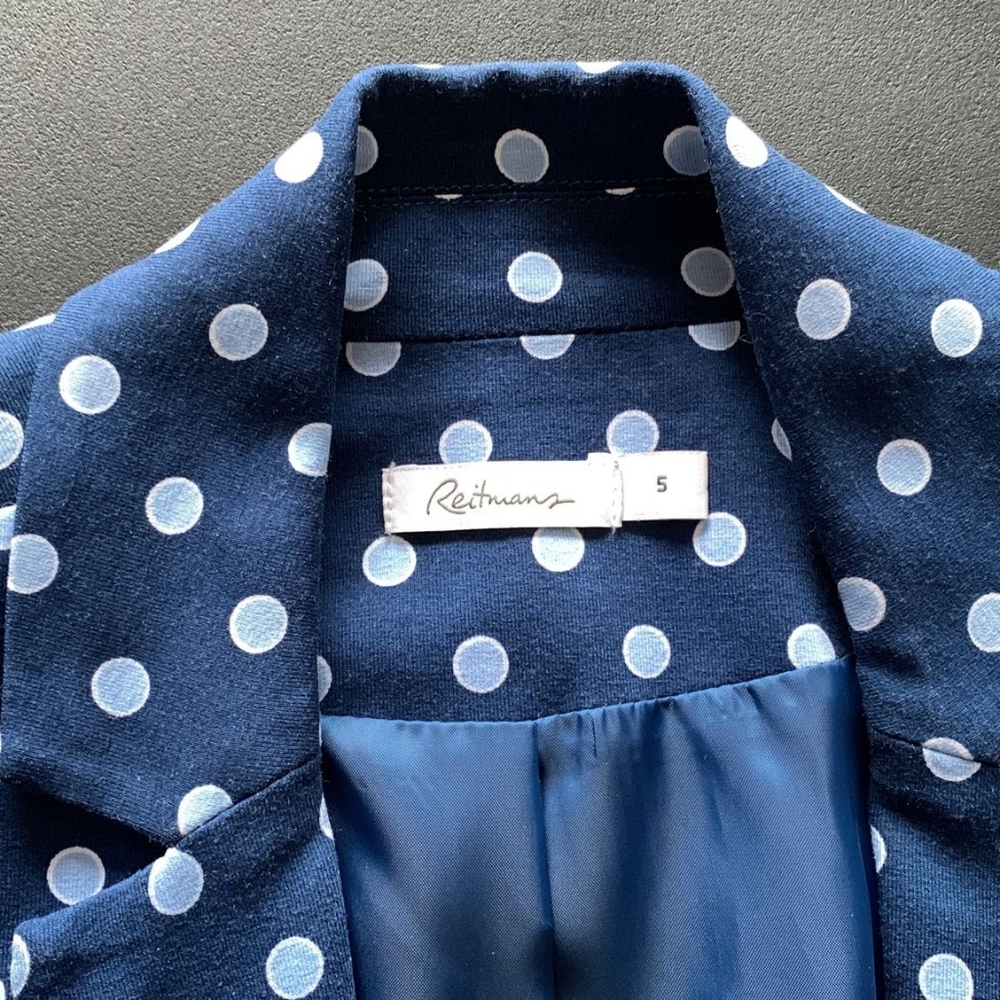 Blue polka dots blazer. Reitmans. Size 5